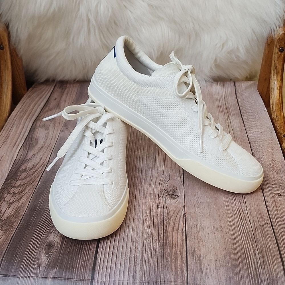 Rothy's The Lace-up Bright white knit sneakers sz 7 - Picture 1 of 14
